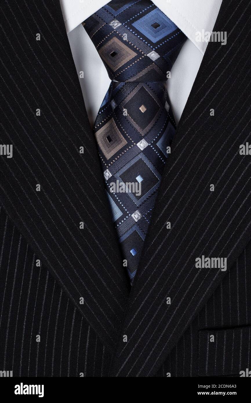 white shirt and blue tie men suit Stock Photo
