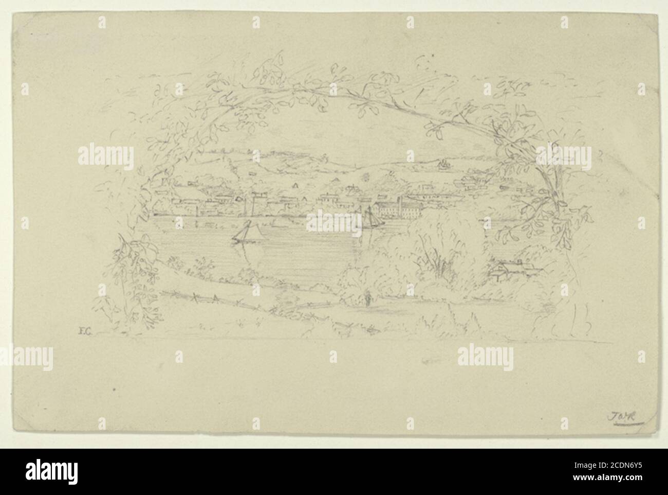 [Newburgh from Fishkill Landing.] Stock Photo Alamy