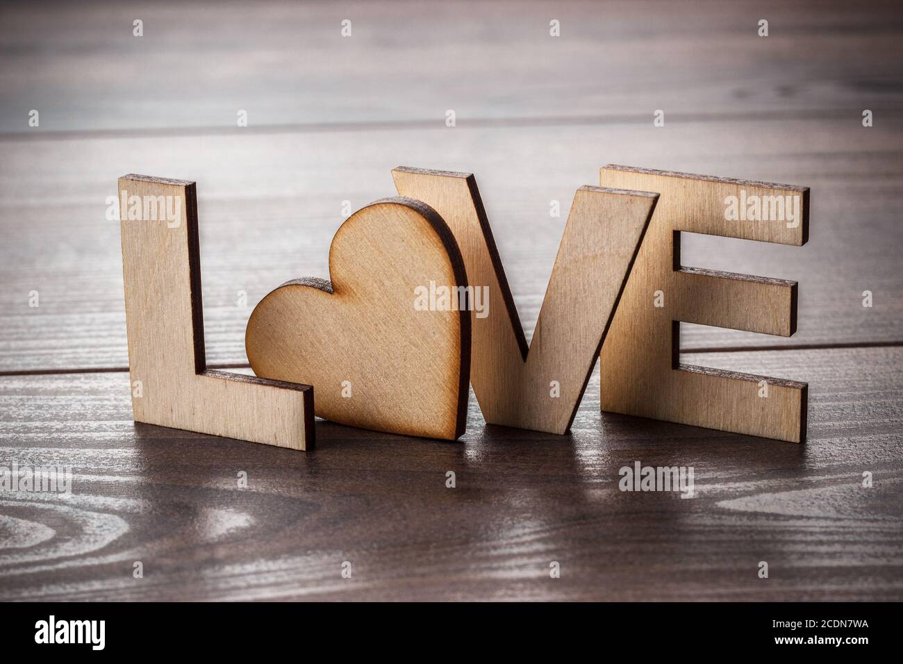 word love made up with wooden letters Stock Photo