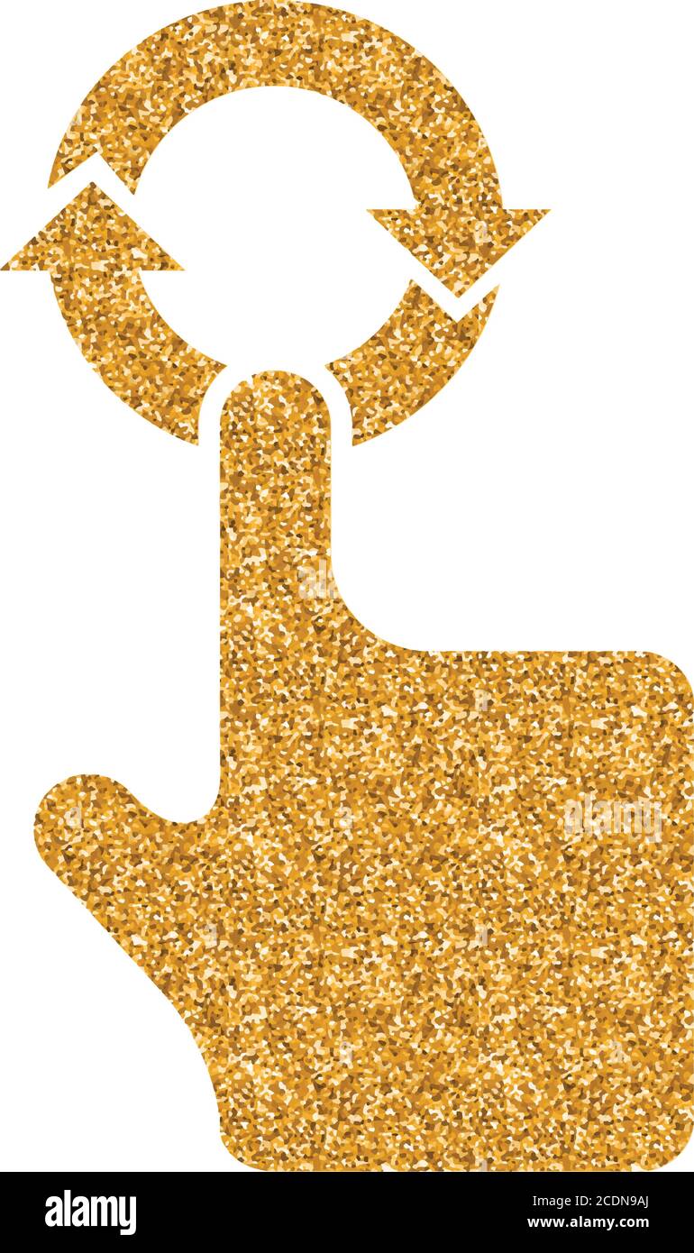 Finger gesture icon in gold glitter texture. Sparkle luxury style ...
