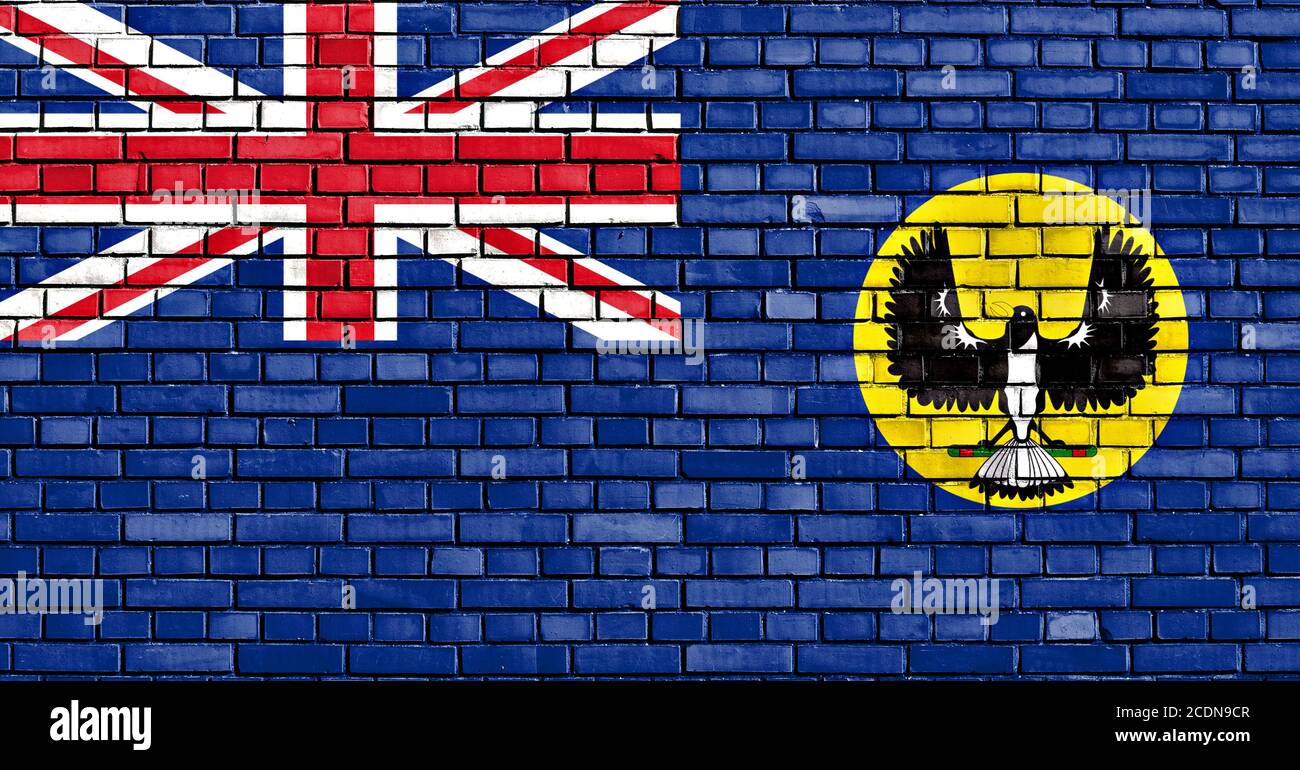 flag of South Australia painted on brick wall Stock Photo - Alamy