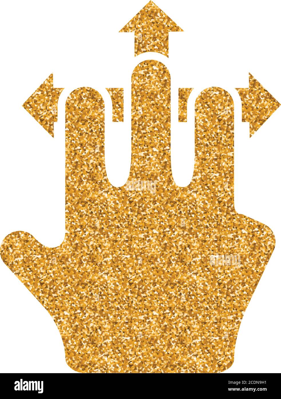 Finger gesture icon in gold glitter texture. Sparkle luxury style ...