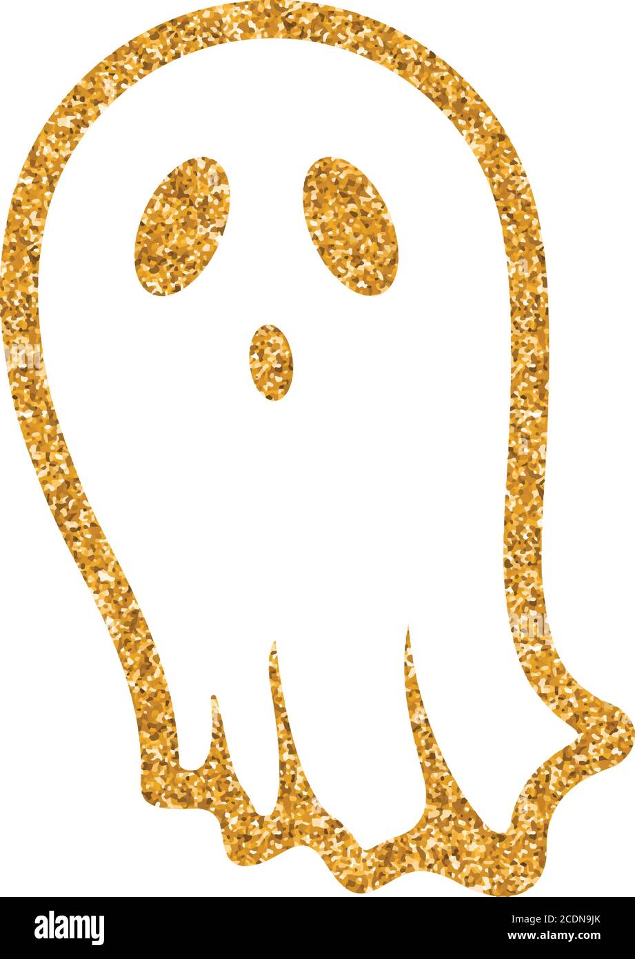 Halloween ghost icon in gold glitter texture. Sparkle luxury style ...