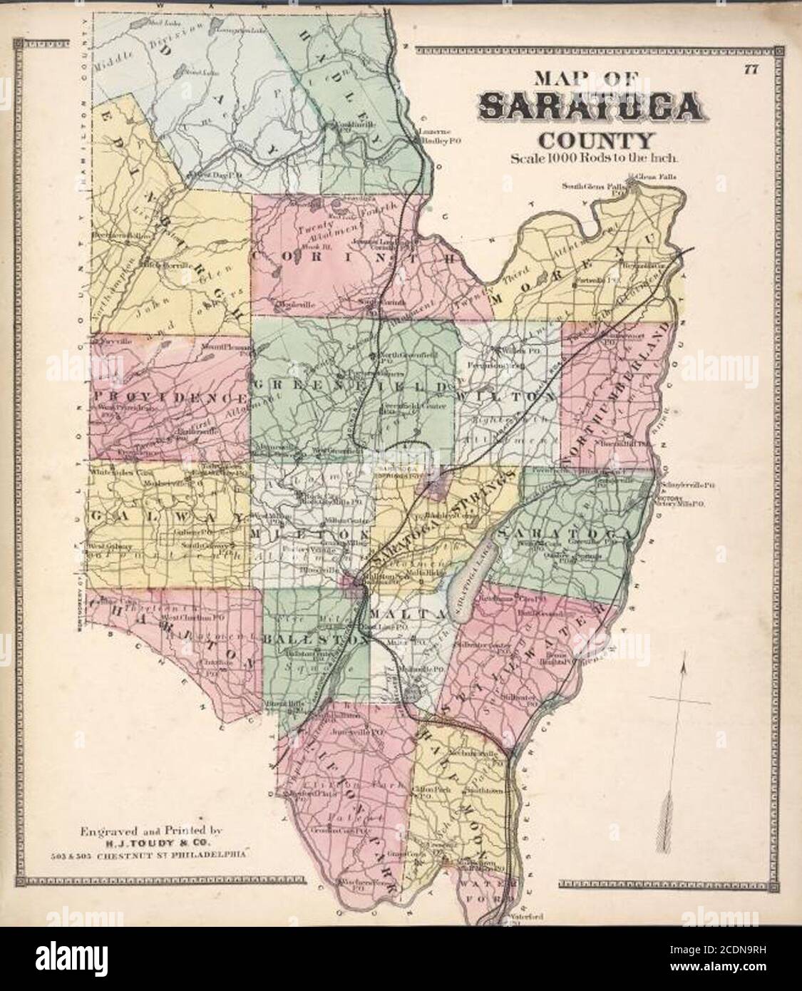 Map of Saratoga County Stock Photo Alamy