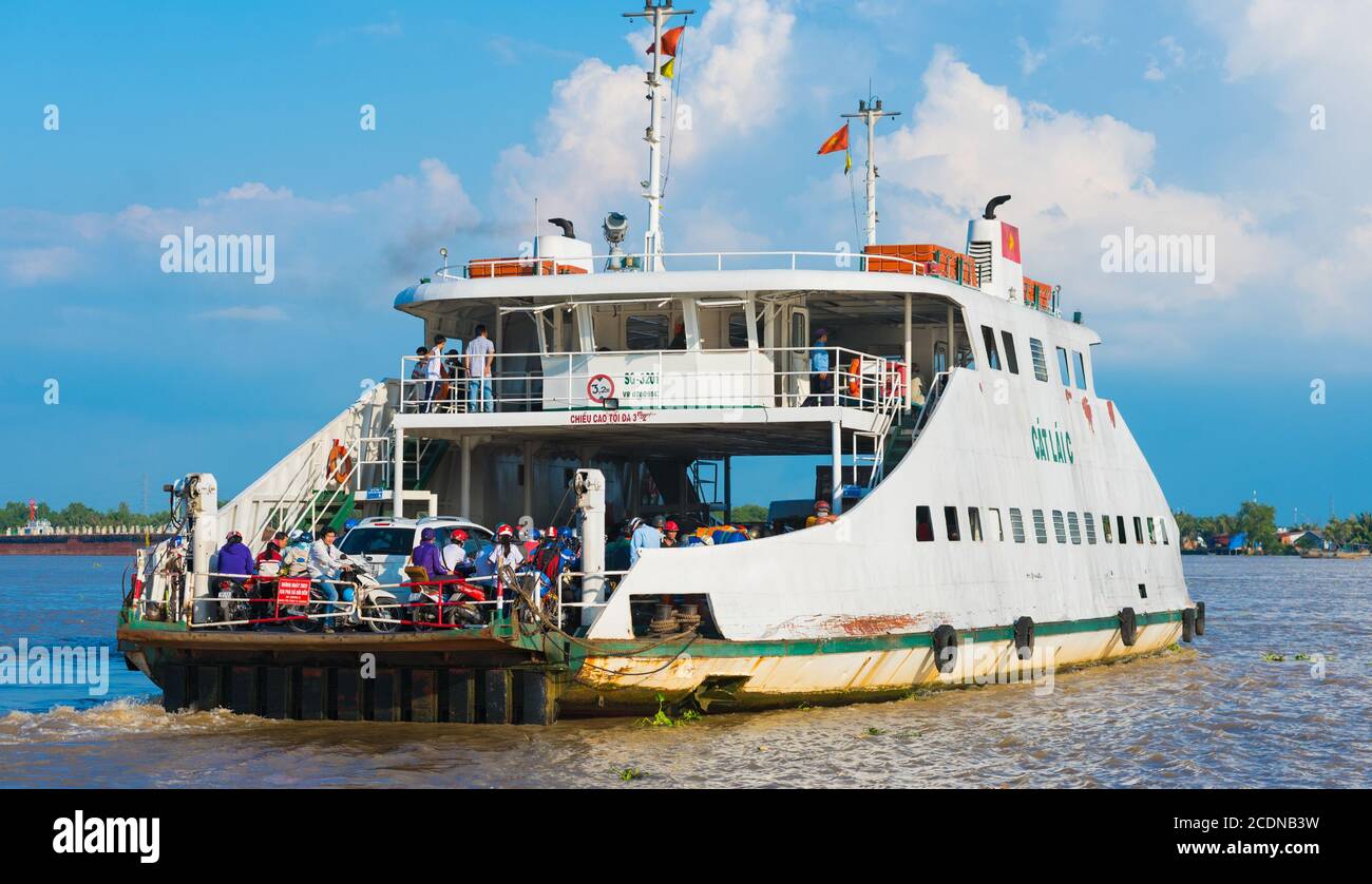 ferry brings commuters from Saigon Stock Photo