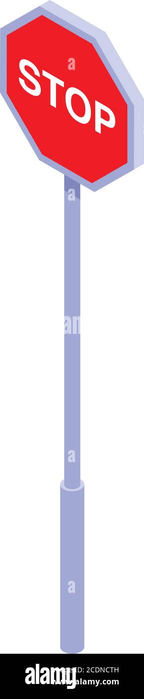 Stop road sign icon, isometric style Stock Vector