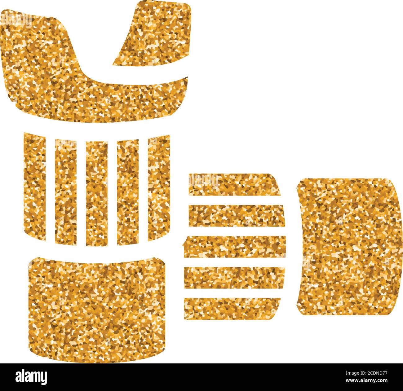 Camera lens icon in gold glitter texture. Sparkle luxury style vector ...