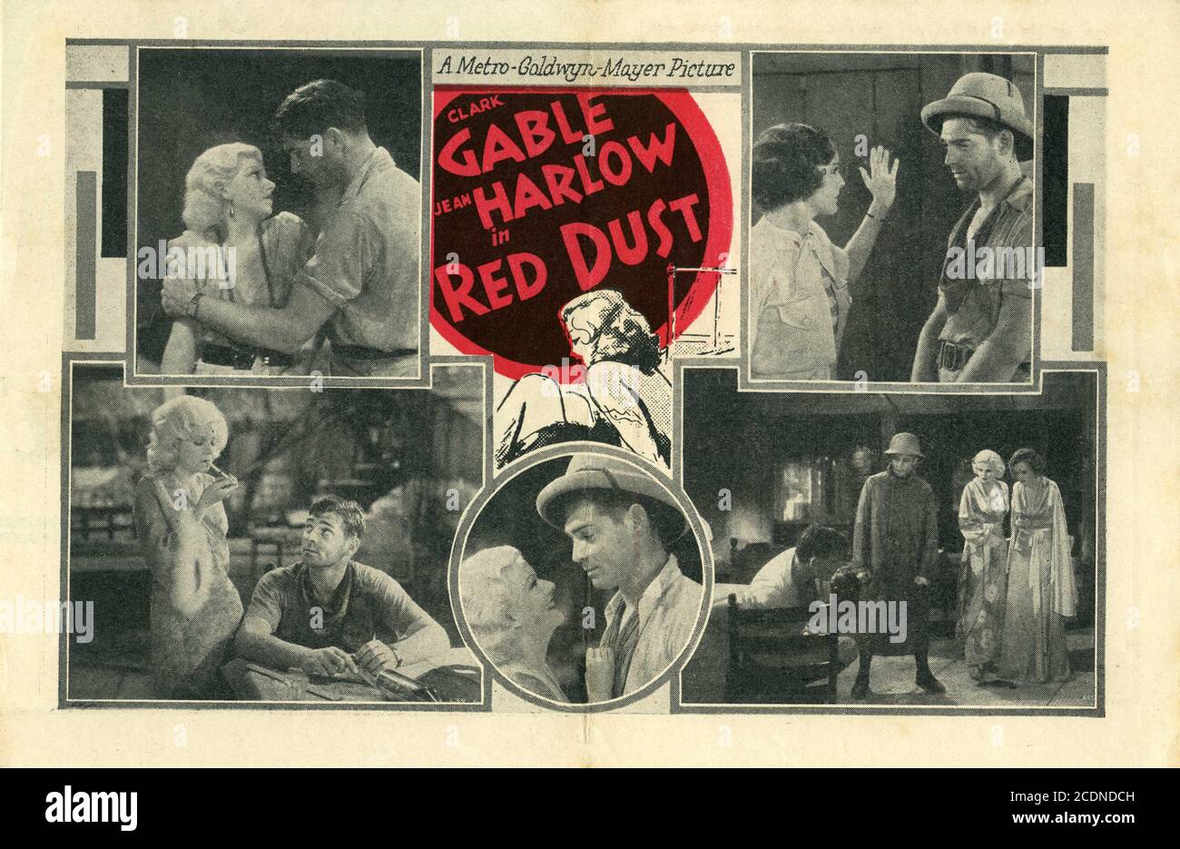 CLARK GABLE JEAN HARLOW MARY ASTOR and GENE RAYMOND in RED DUST 1932 director VICTOR FLEMING screenplay John Lee Mahin Metro Goldwyn Mayer Stock Photo