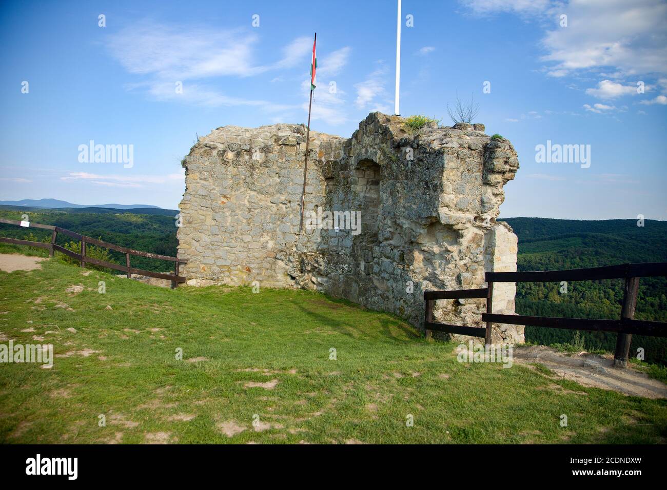 Old walls of castle of Sirok in Hungary Stock Photo