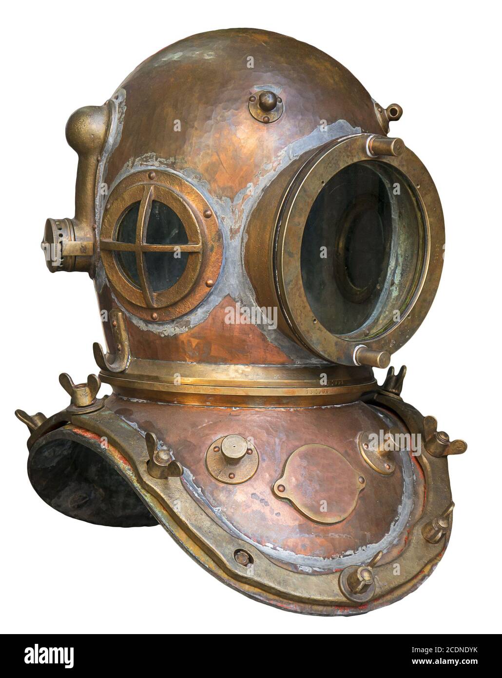 Old antique metal scuba helmet Stock Photo Alamy