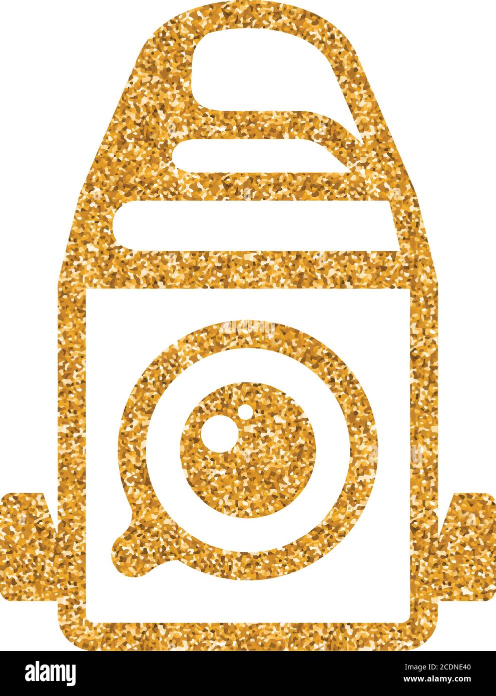 Camera icon in gold glitter texture. Sparkle luxury style vector illustration. Stock Vector