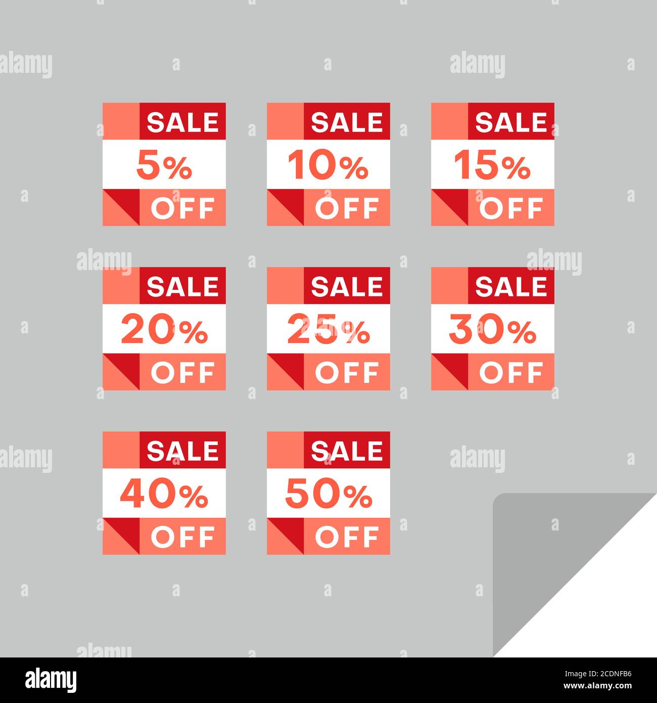 Set of rectangular discount labels to attract customers' attention
