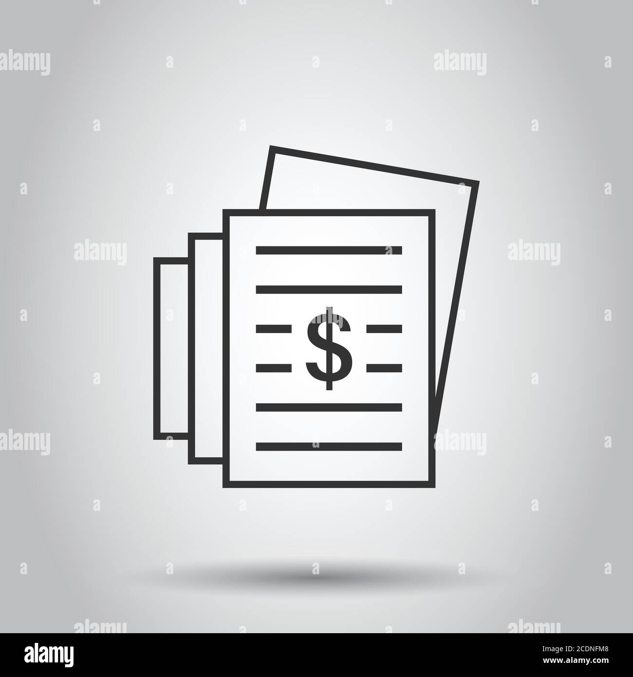 Financial statement icon in flat style. Document vector illustration on ...
