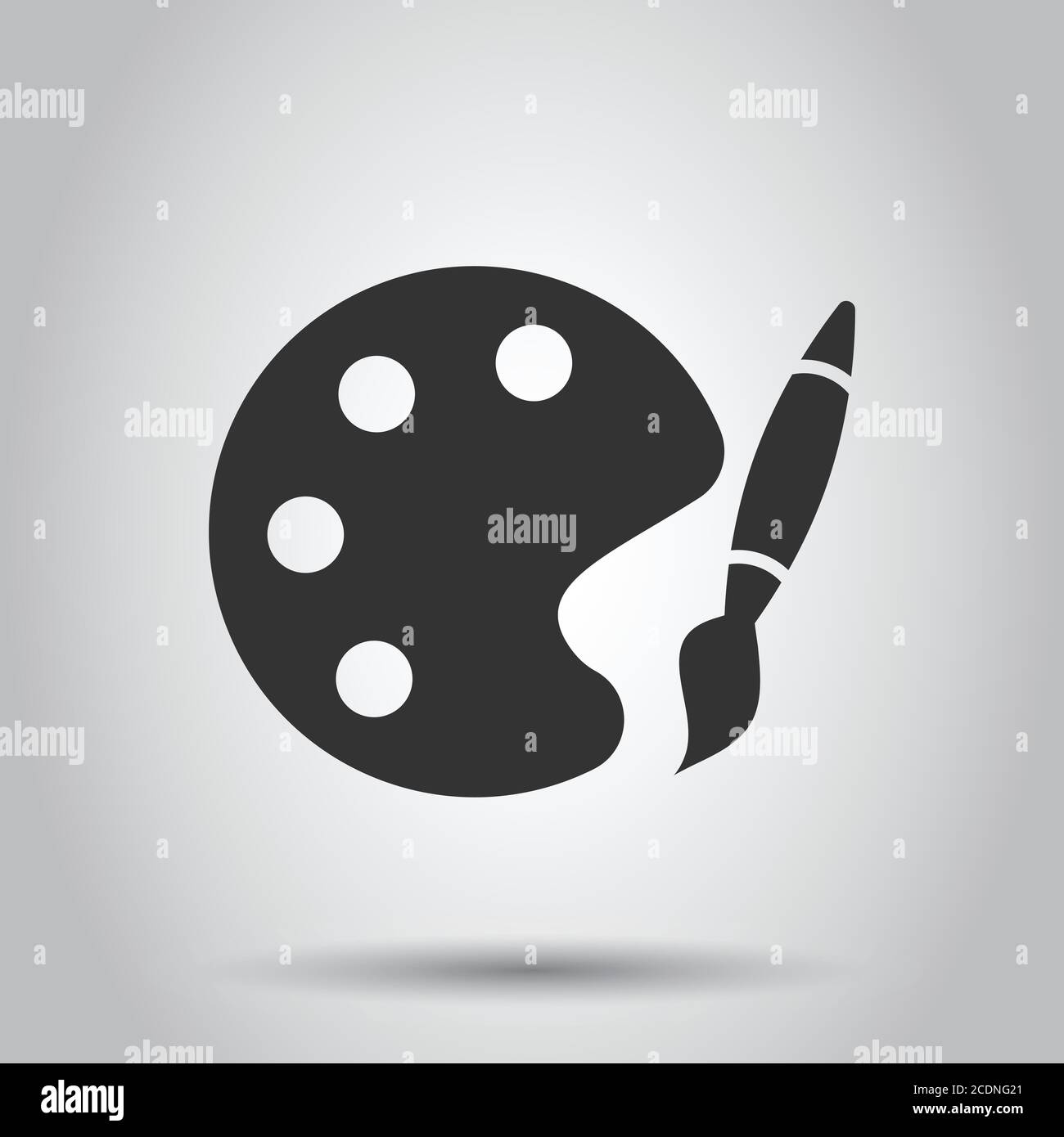 Paint brush icon in flat style. Palette vector illustration on white ...