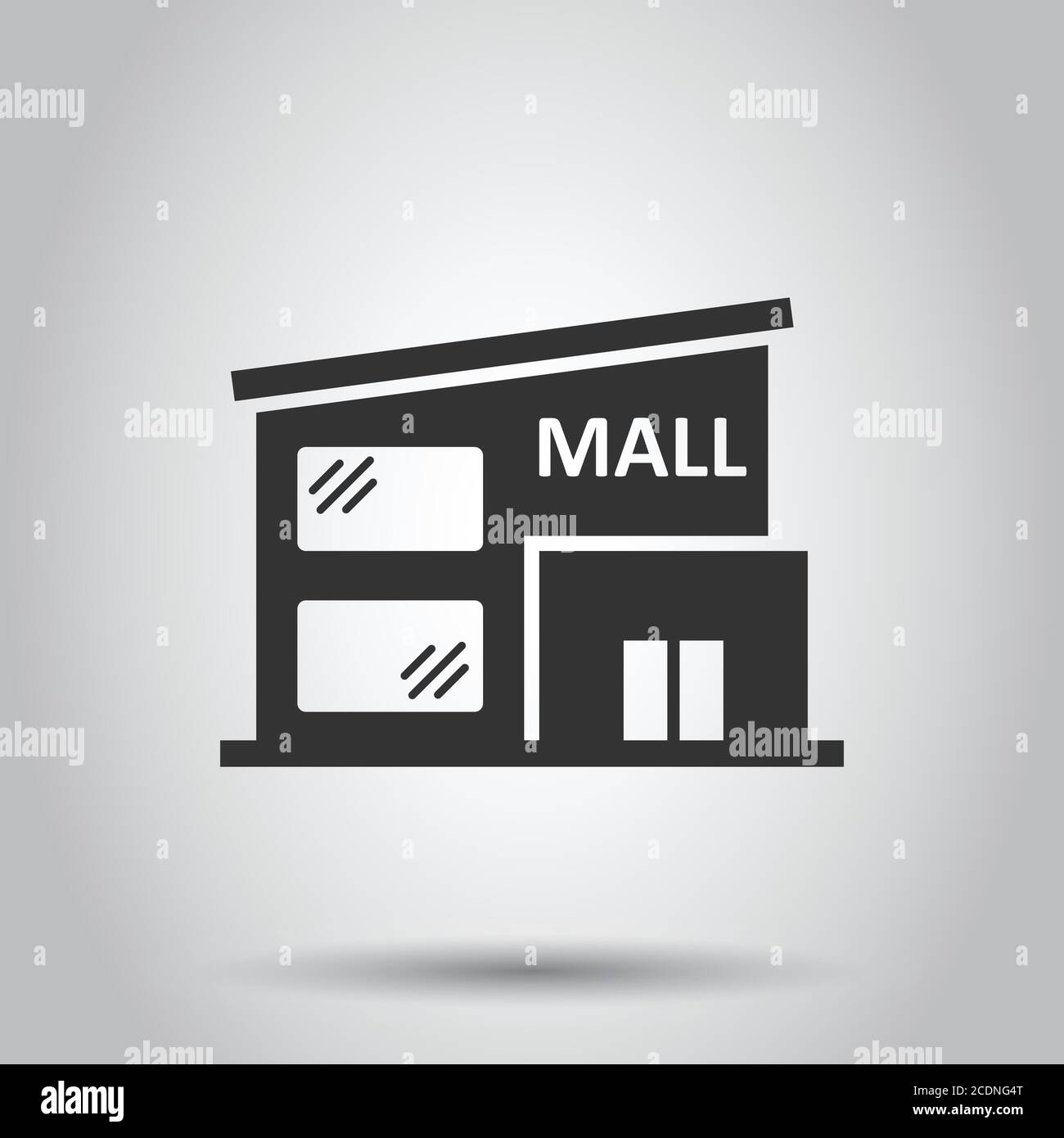 Mall icon in flat style. Store vector illustration on white isolated ...