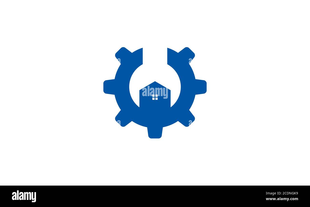 gear service tool for home or house or real estate logo design icon Stock Vector