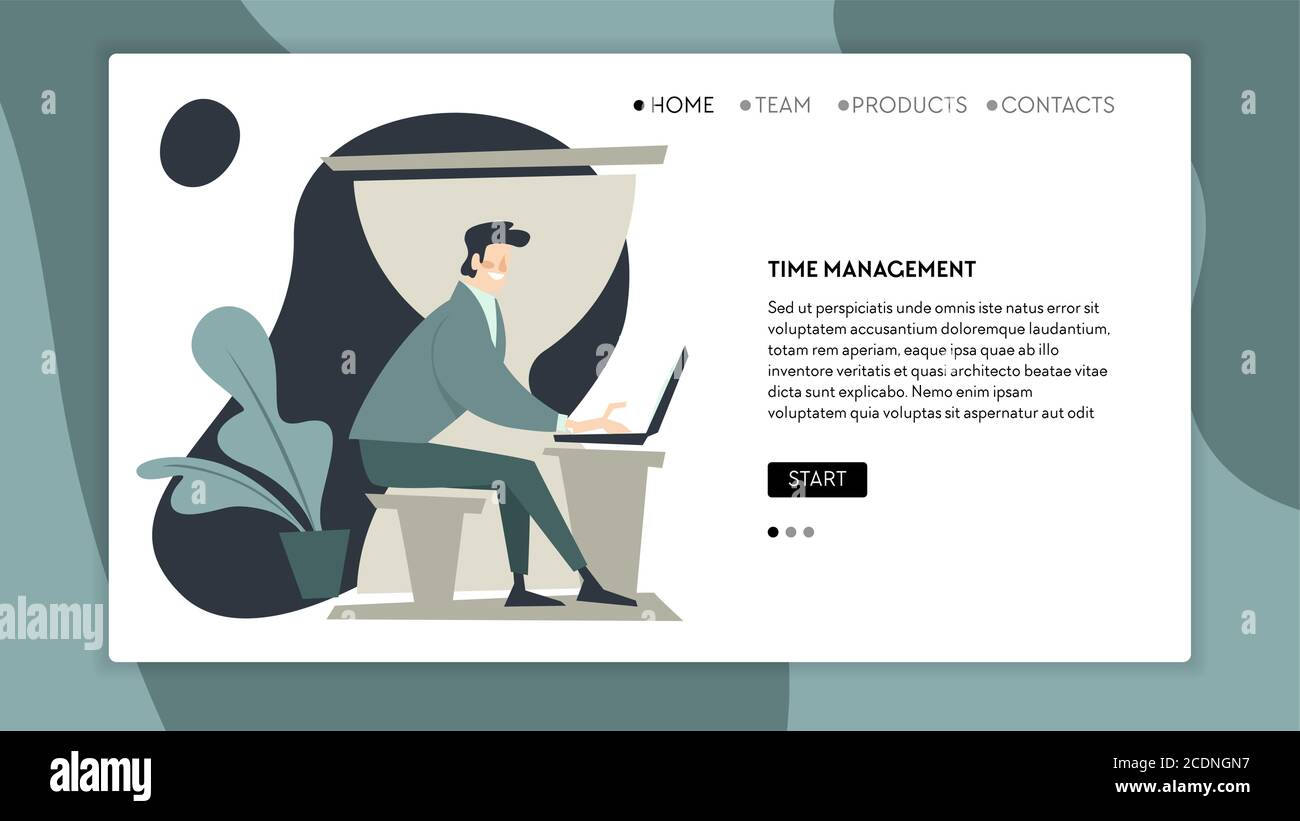 Time management setting deadlines and achieving results at work Stock Vector