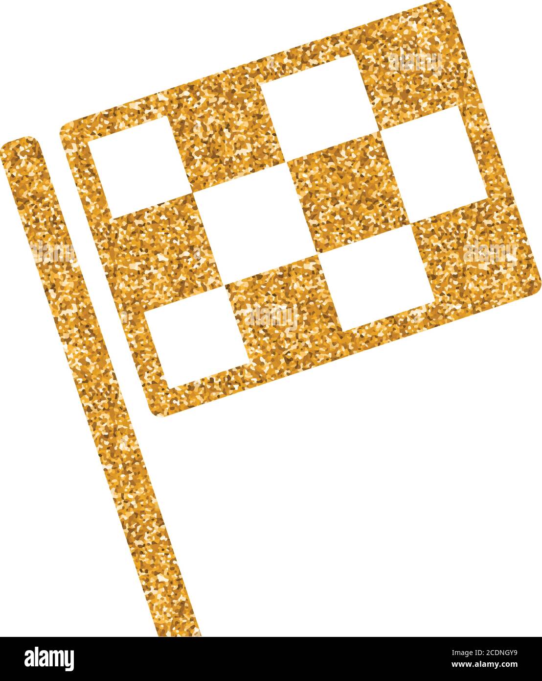 Race flag icon in gold glitter texture. Sparkle luxury style vector ...