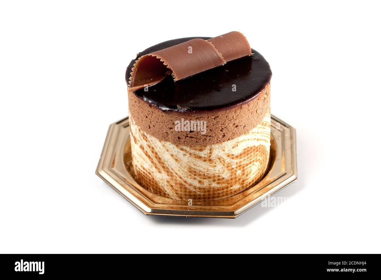 Chocolate Pastry on white background Stock Photo - Alamy