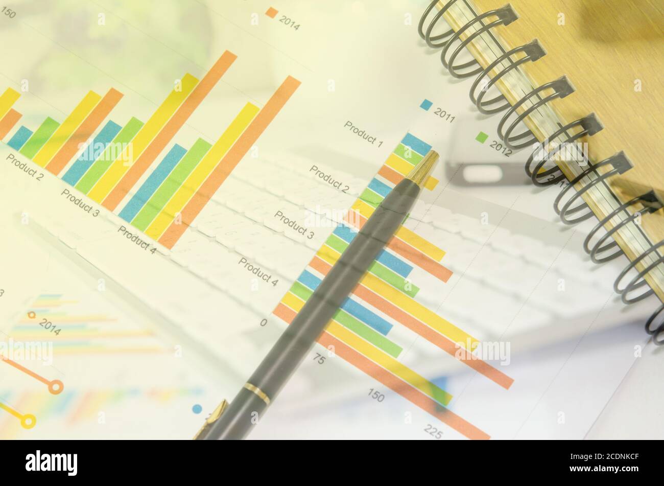 business Chart and pen Stock Photo Alamy