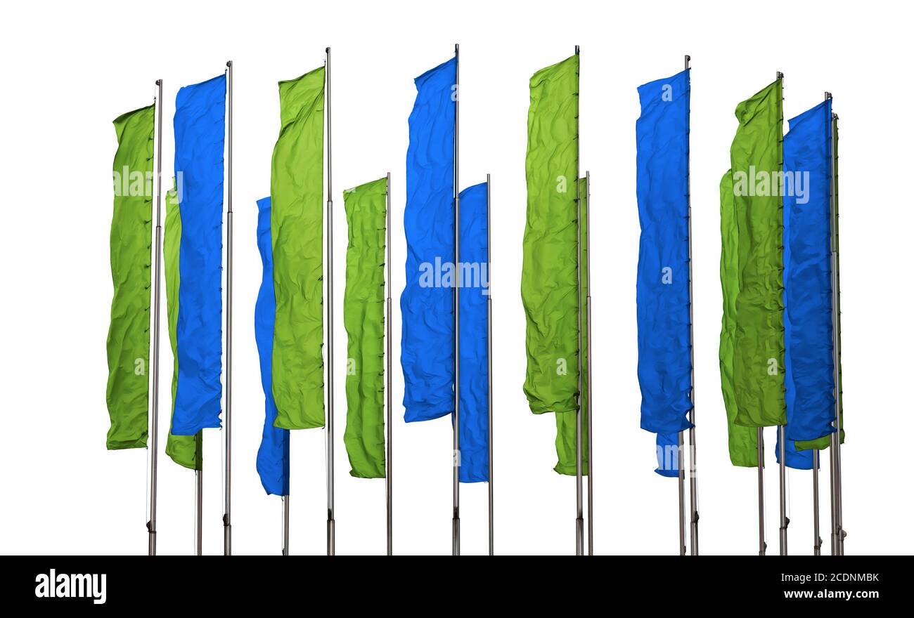 Green and blue flags Stock Photo Alamy