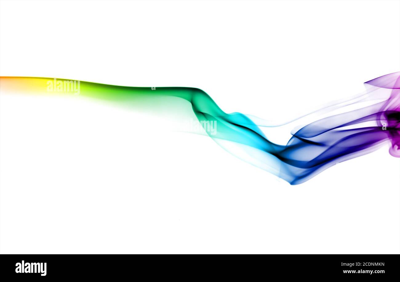 Colored smoke on white Stock Photo