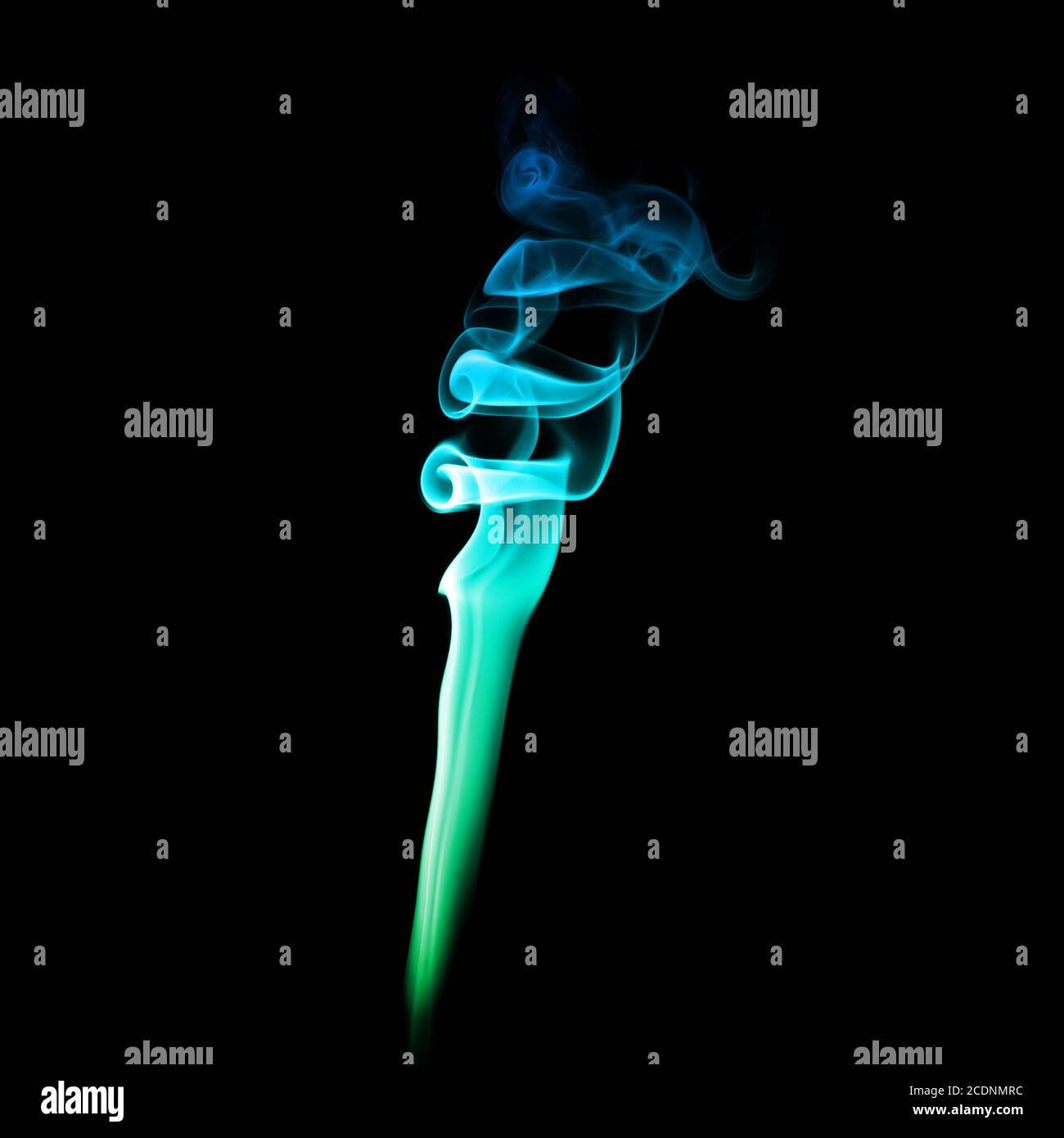 Blue and green smoke Stock Photo - Alamy