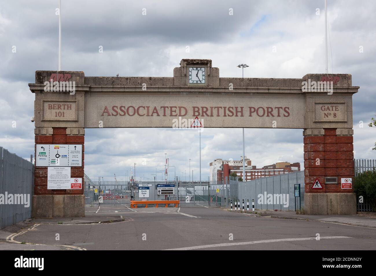 Gate 8 at The Associated British Port at Southampton in Hampshire, UK Stock Photo