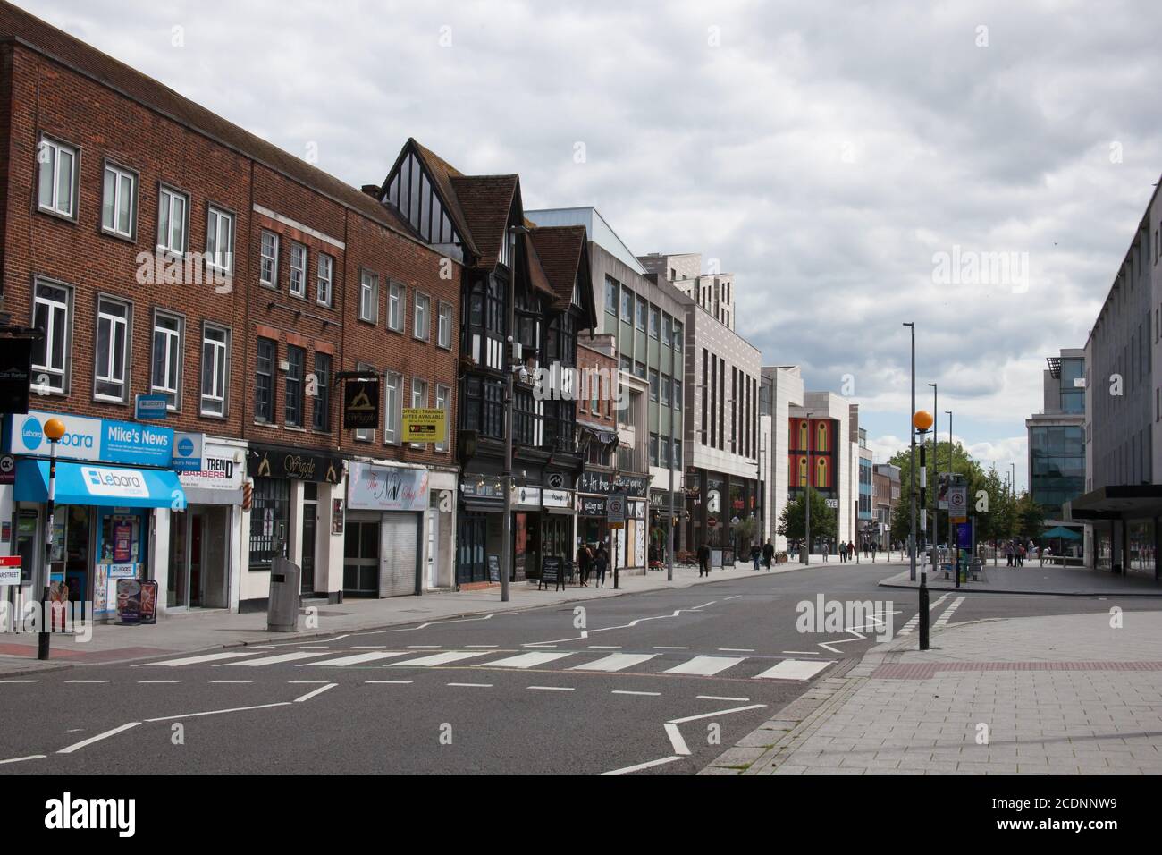 Shops and businesses on Southampton's Above Bar Street in Hampshire in the UK, taken on the 10th July 2020 Stock Photo