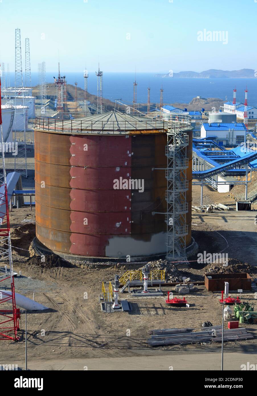 new oil storage tanks Stock Photo