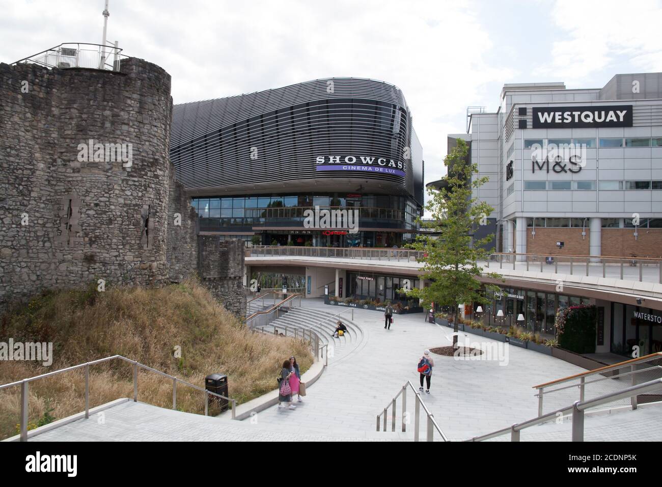 Views of the old town wall and Westquay Shopping Centre in Southampton, Hampshire in the UK, taken on the 10th July 2020 Stock Photo