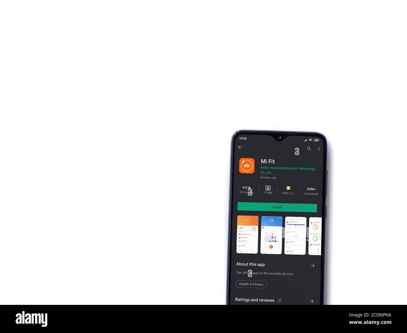 Lod, Israel - July 8, 2020: Mi Fit app play store page on the display ...