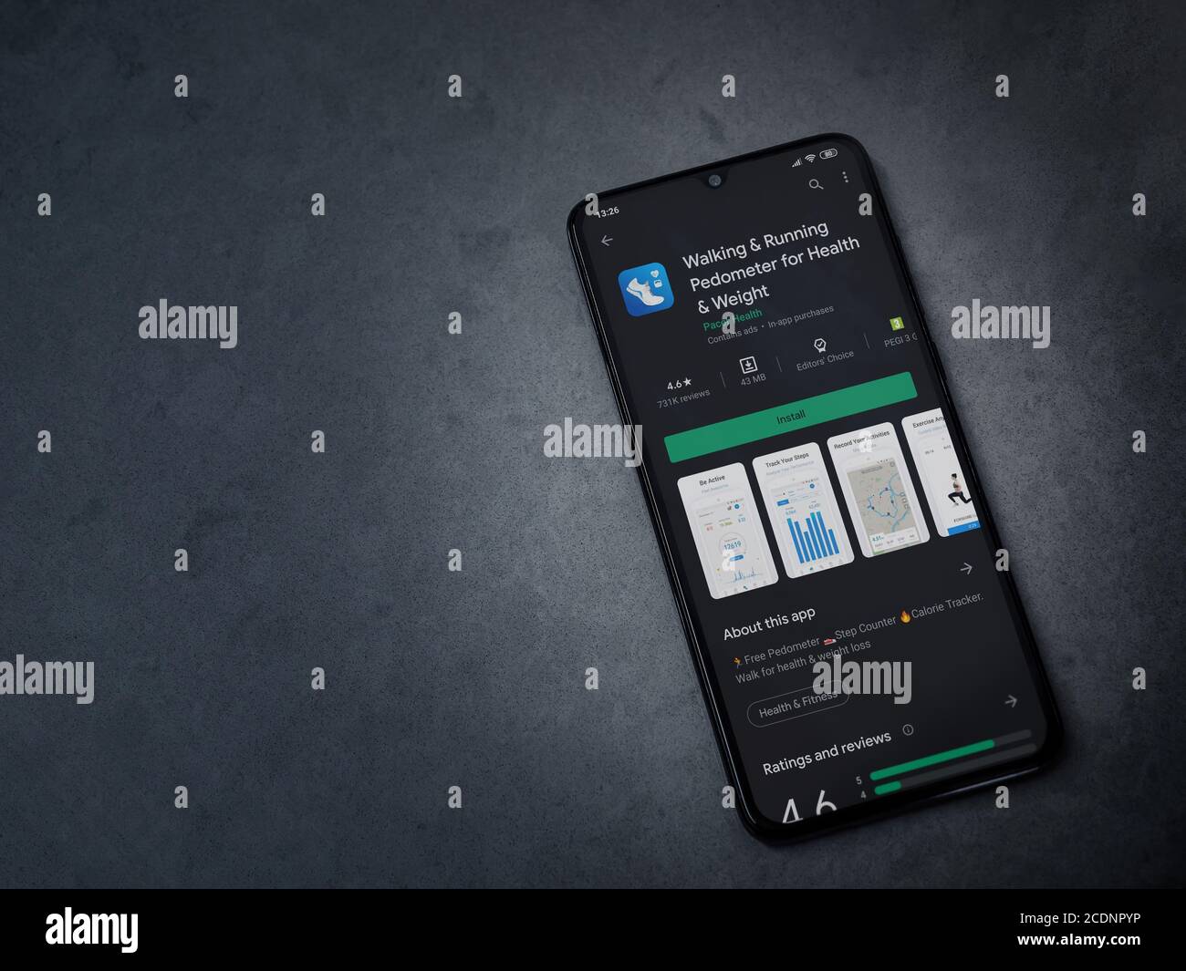 Lod, Israel July 8, 2020 Walking & Running Pedometer app play store