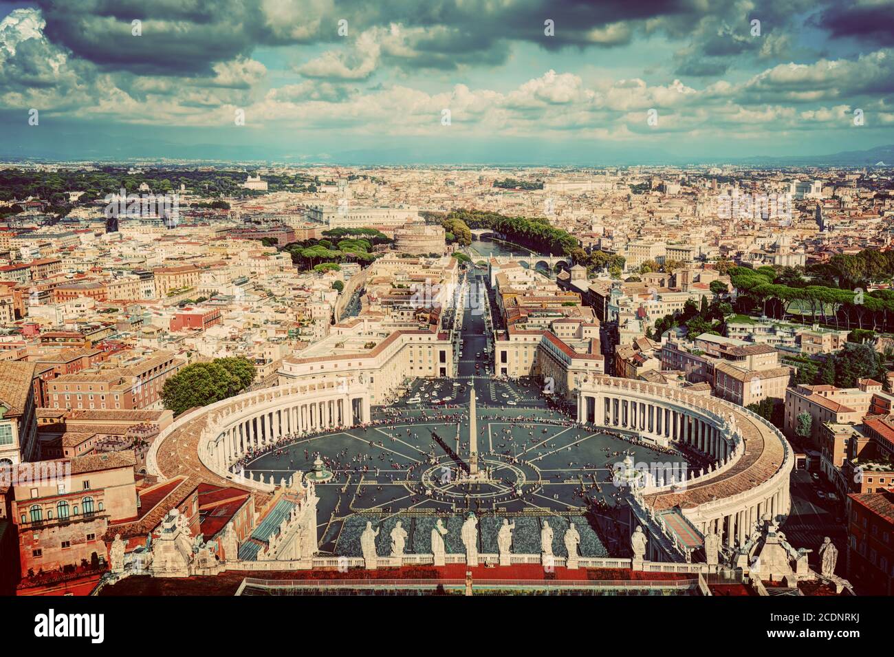 St. Peter#39;s Square, Piazza San Pietro in Vatican City. Rome, Italy in the background Stock Photo