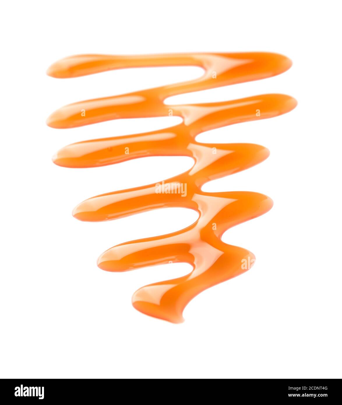 Maple syrup drizzle isolated on white background. Splashes of sweet