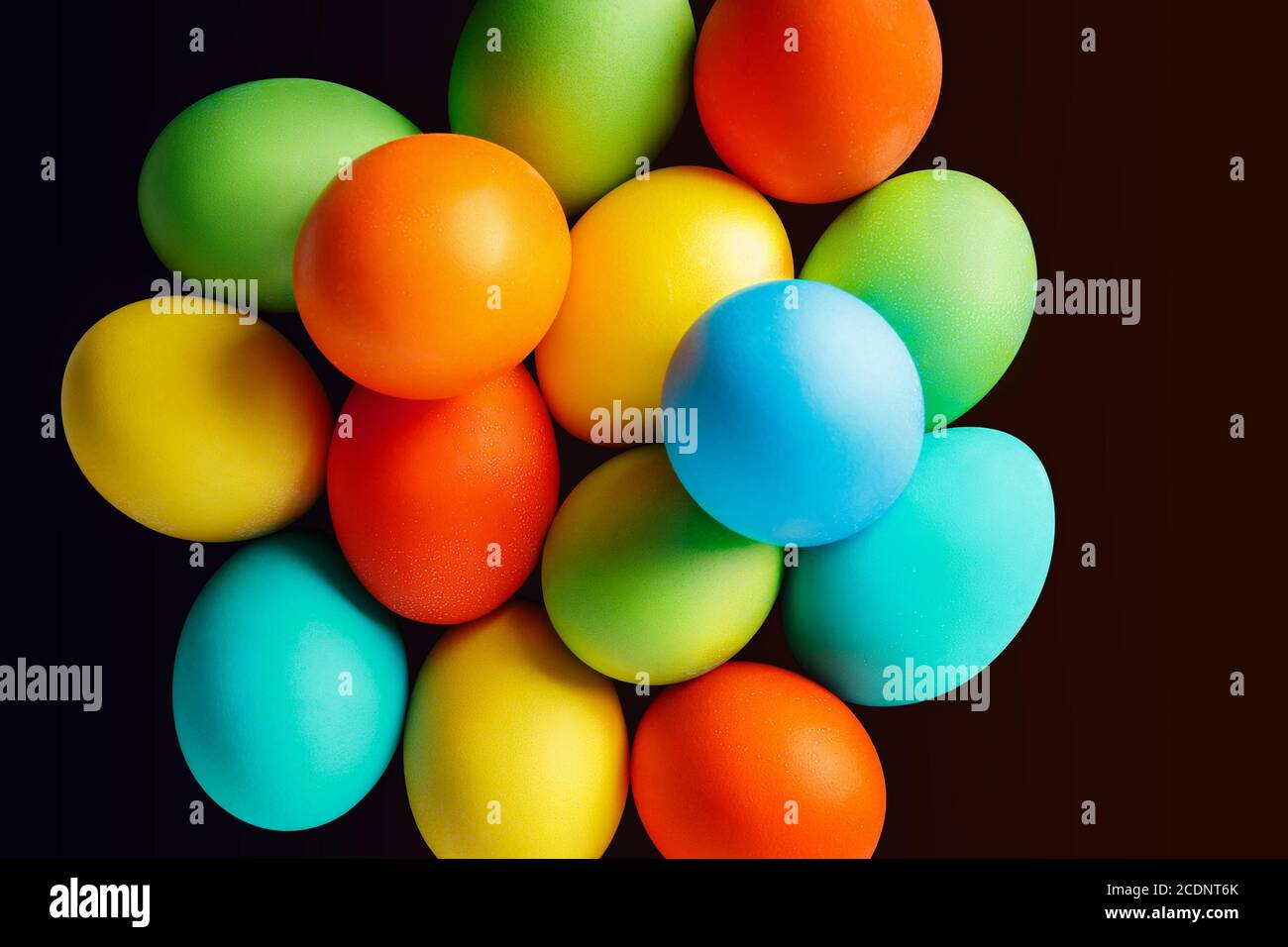 Bright colored Easter eggs Stock Photo