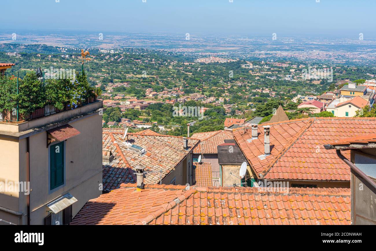 Panoramic sight in Rocca di Papa, small town in the Province of Rome. Lazio, Italy. Stock Photo