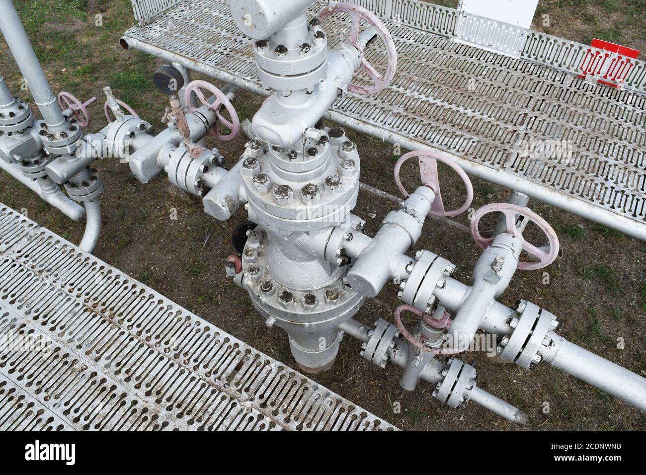 Equipment of an oil well Stock Photo Alamy