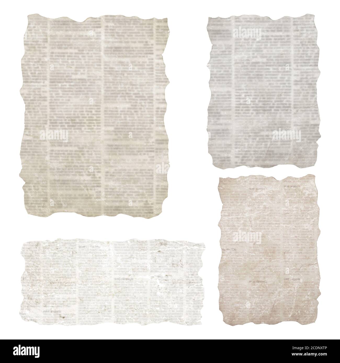 Set Of Torn Newspaper Pieces Isolated On White Background Old Grunge Newspapers Textured Paper Collection Newsprint Typed Vintage Sheets Unreadable Stock Photo Alamy