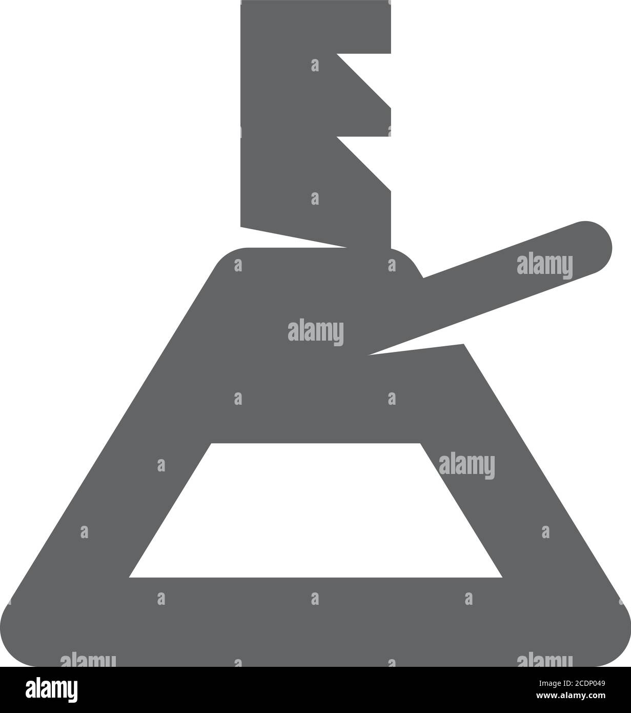 Jack stand icons in black and white. Automotive vehicle maintenance service. Vector