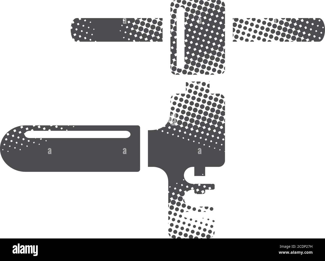 Chain icon in halftone style. Black and white monochrome vector