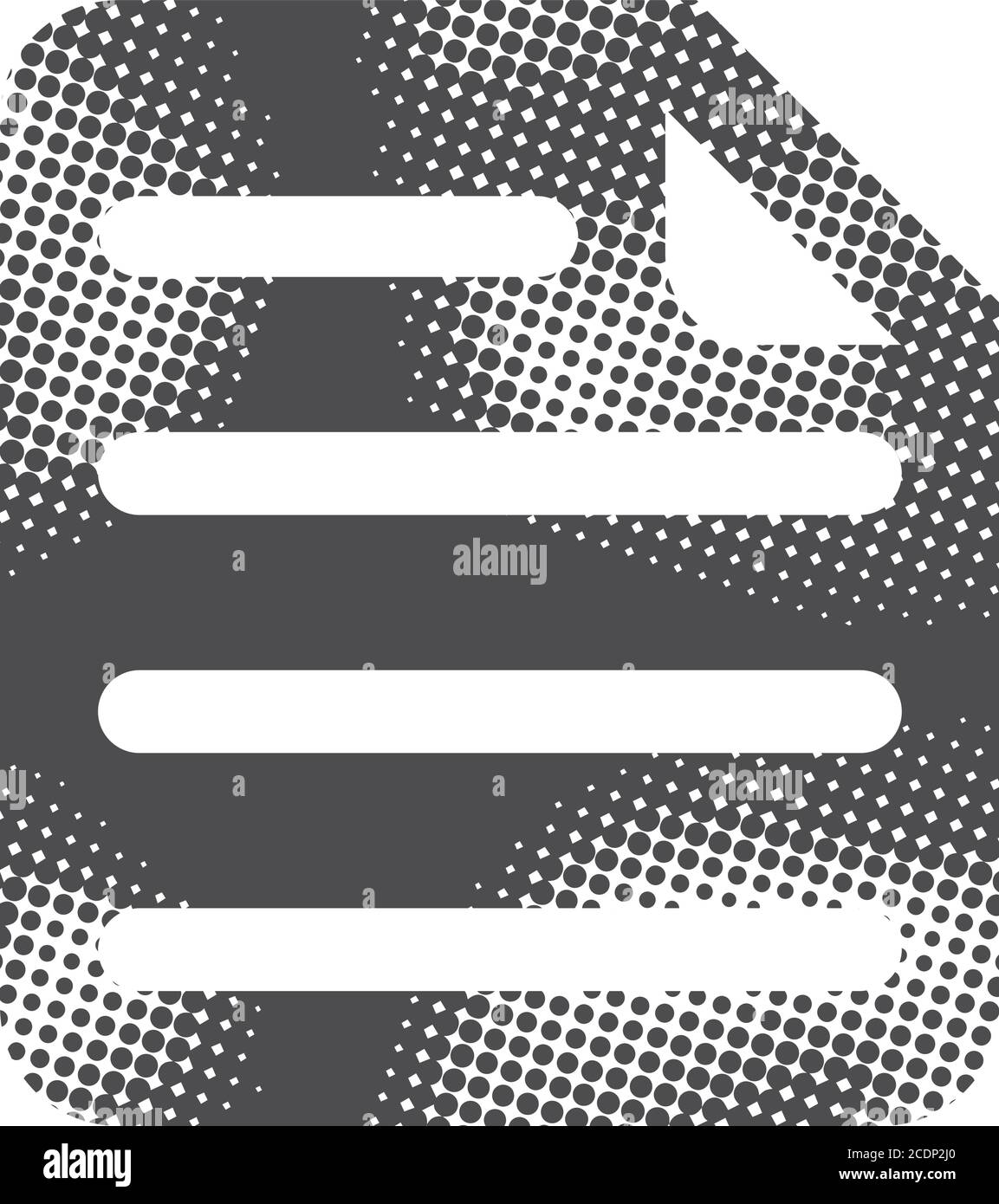 Document icon in halftone style. Black and white monochrome vector ...
