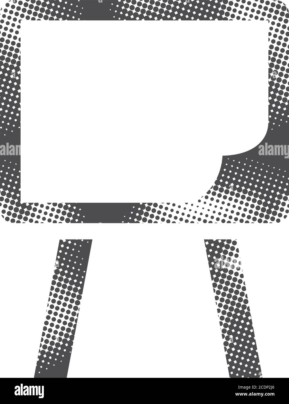 Painting stand icon in halftone style. Black and white monochrome vector illustration Stock