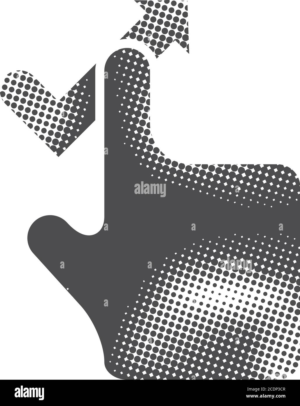 Finger gesture icon in halftone style. Black and white monochrome ...