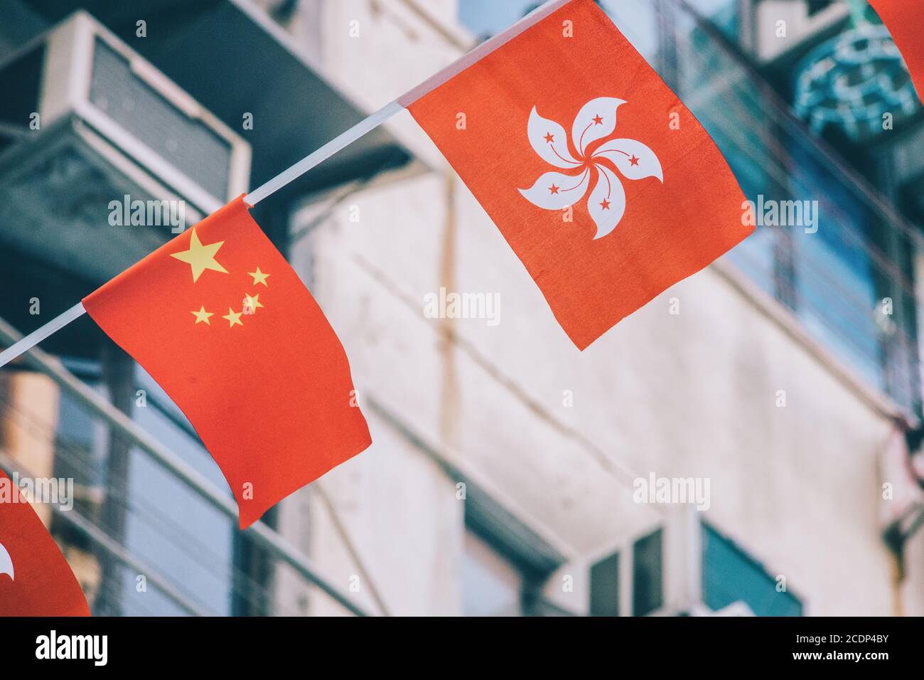 hong kong and china flag Stock Photo Alamy