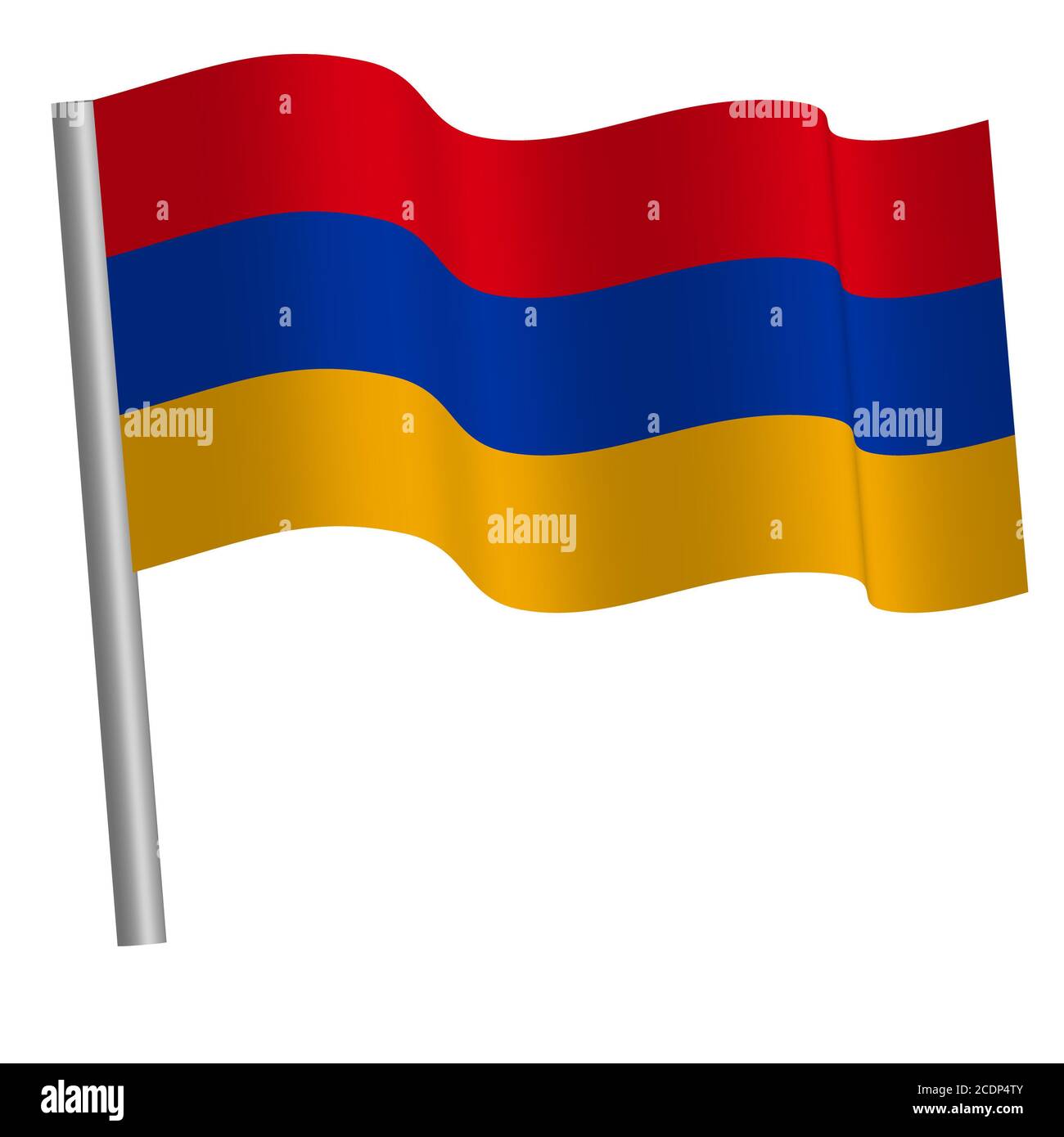 Armenian flag waving on a pole Stock Photo - Alamy
