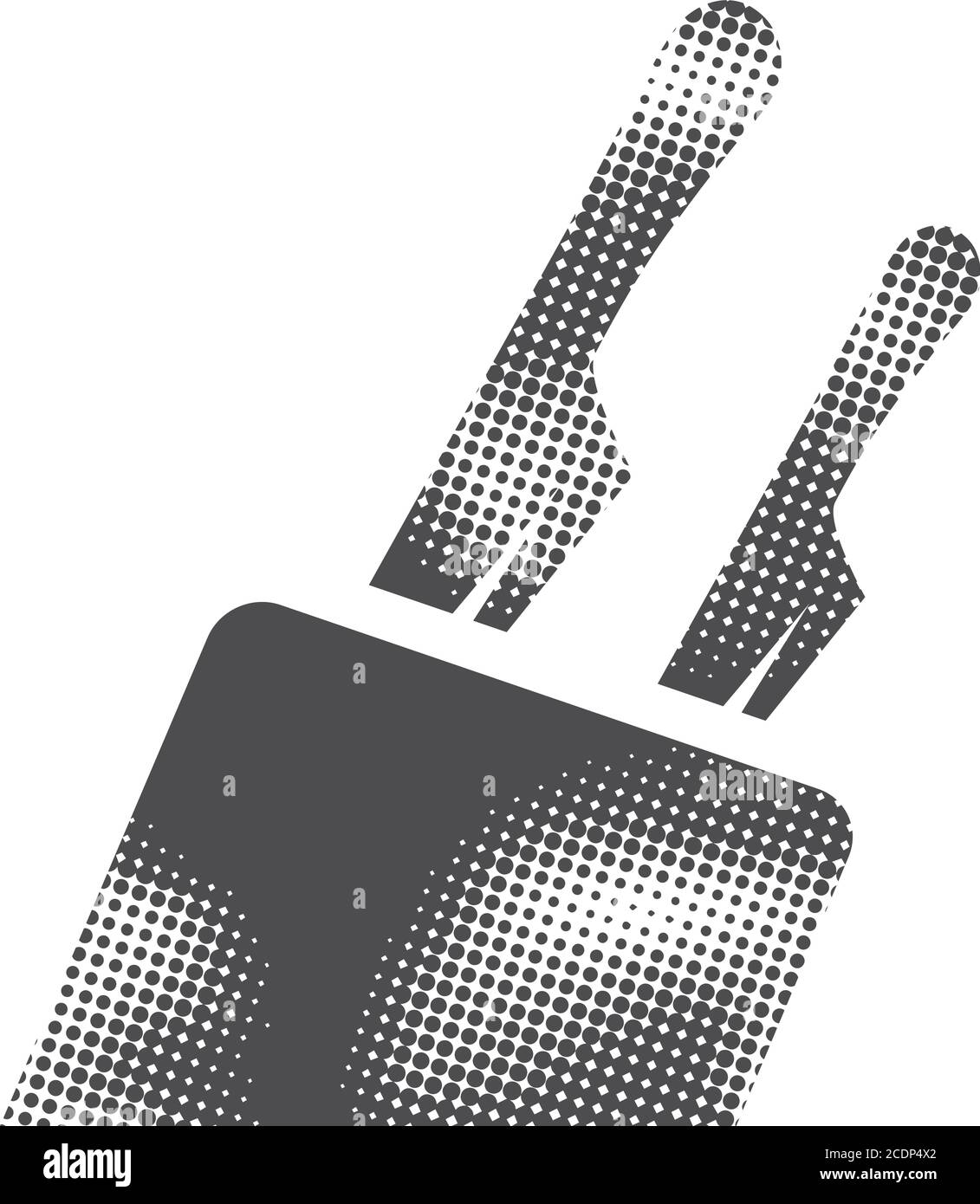 Knife holder icon in halftone style. Black and white monochrome vector