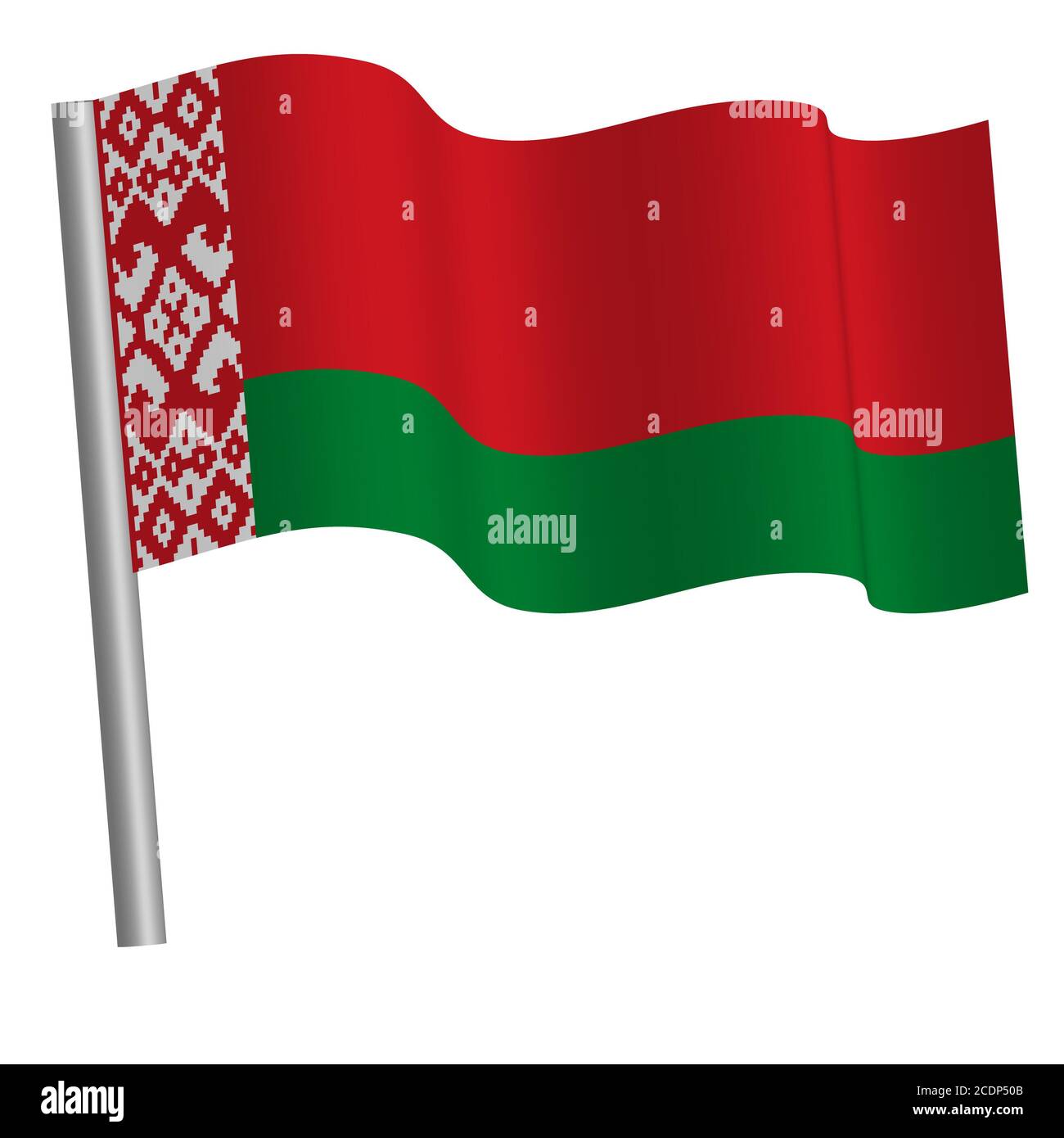 Belarus flag waving on a pole Stock Photo
