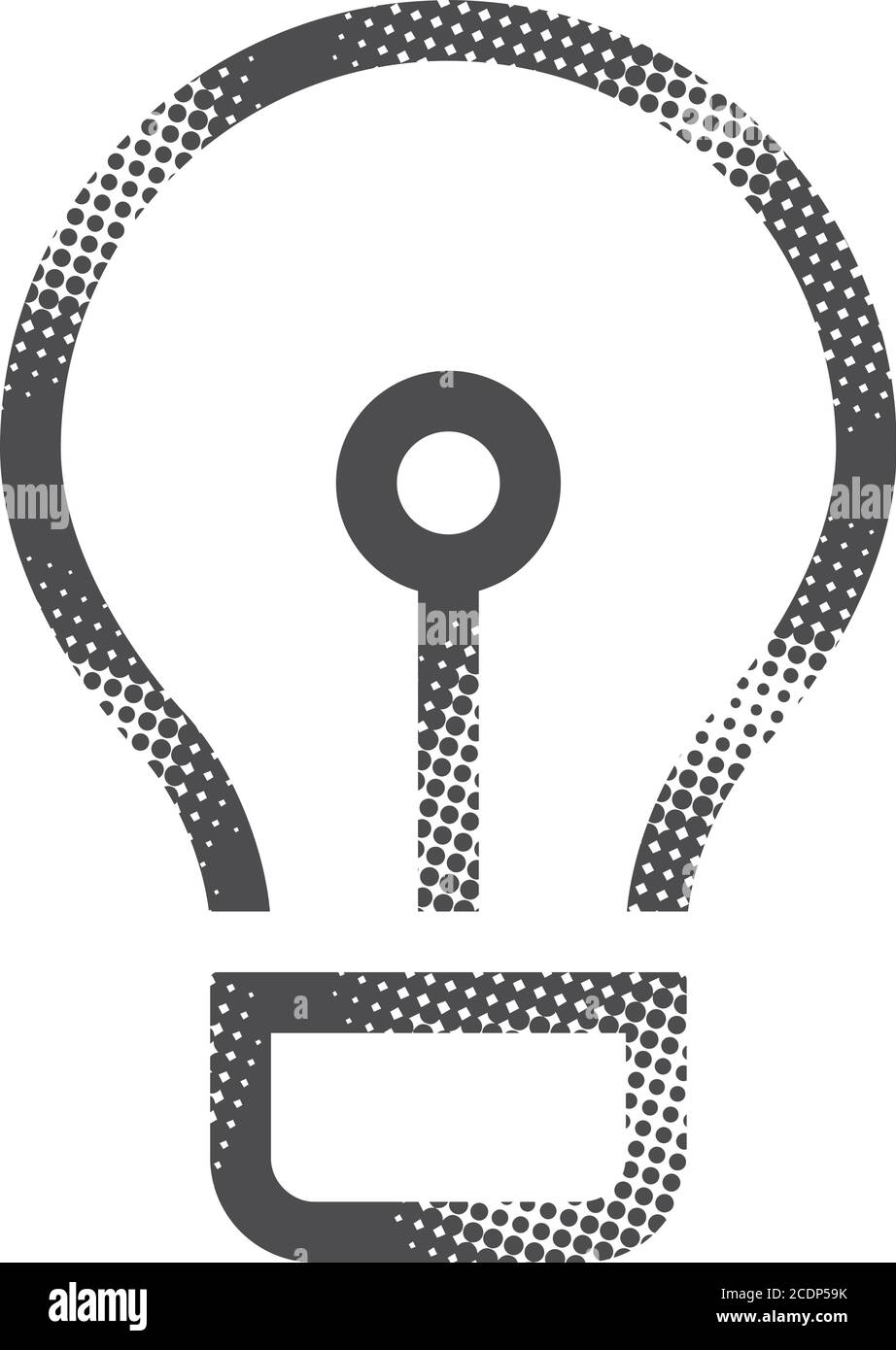 Light bulb icon in halftone style. Black and white monochrome vector ...