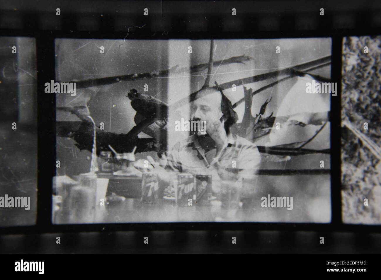 Fine 1970s vintage black and white photography of an overlay of a ...